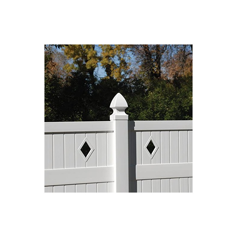 3.5 x 3.5 in. Sq Gothic Vinyl Post Cap, White,