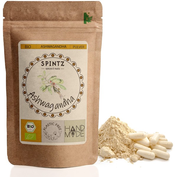 SPINTZ Pack of 90 Organic Ashwagandha Capsules with High Withanolide