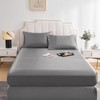 DuShow Satin Fitted Sheet King Dark Grey,Silky Deep Pocket Satin