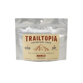 Trailtopia Mango Oatmeal Nutrient-Packed Breakfast for Camping and Hiking | Vegan, Gluten-Free, Freeze-Dried Backpacking and Camping Food | Great Tasting | Quick Prep | Lightweight