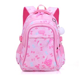 FANDARE Children's Backpack Girls School Backpack Women's Backpack Children's School Bag for Students Outdoor Travel Daypacks Nursery Bag with Chest Strap Waterproof Nylon, pink, Casual