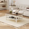 ChooChoo Farmhouse Coffee Table, Wooden Coffee Tables with Thicker Legs,