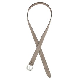 Ulla Popken Women's Belt, Suede Look, Metallic Clasp, Dark Taupe, 105