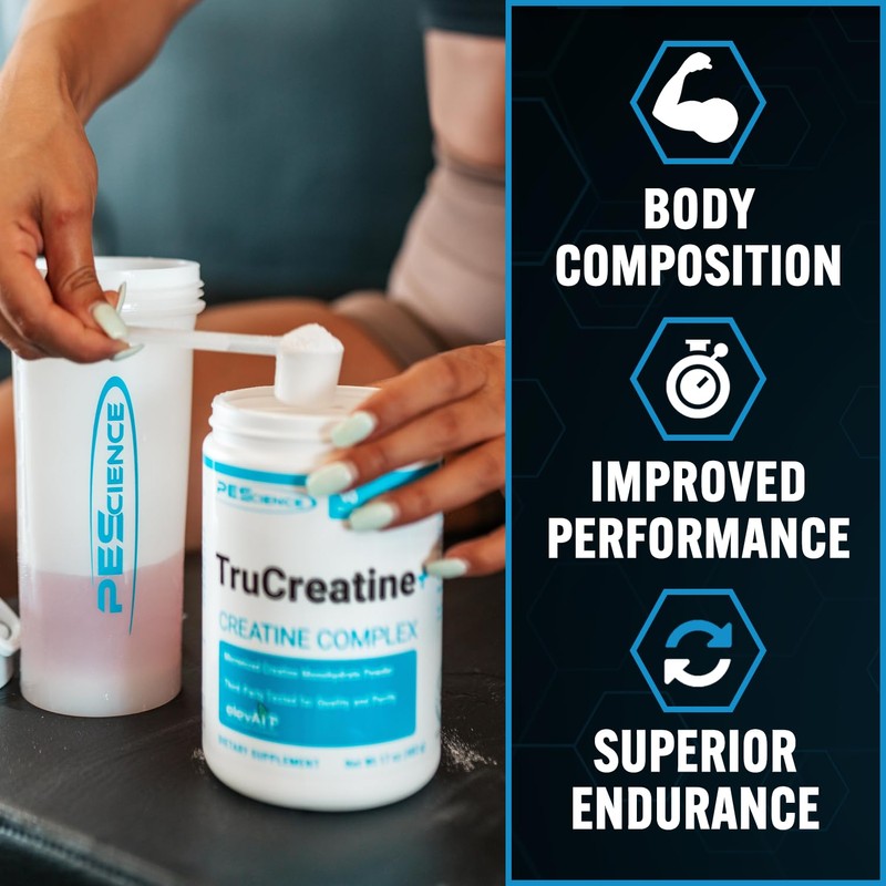 PEScience TruCreatine+ Creatine Monohydrate Powder Plus Epicatechin, Micronized Creapure Creatine