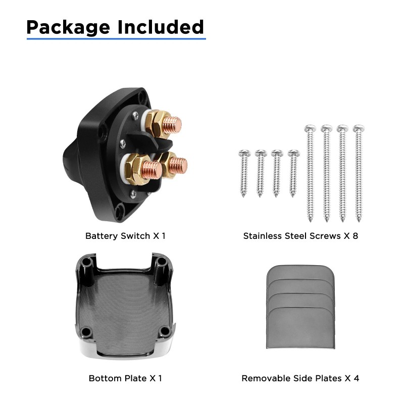 Recoil BS4 1-2-Both-Off 4-Position Battery Switch, 12V-48V DC