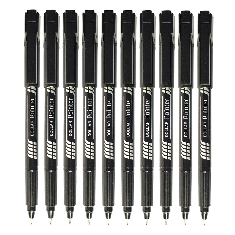 Fineliner Pens, BLACK, Pack of 10, Extra Fine Point (0.3mm),
