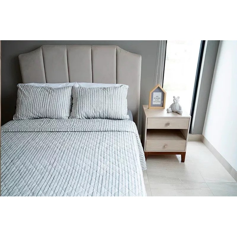 Tesso Edredon Individual + Funda Cubre Cama Ligero Terranza Gris