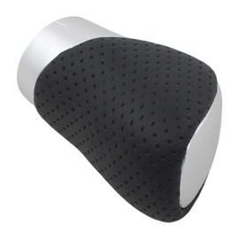 MOTOKU Punched Black Leather Sliver Surface Gear Shift Knob Shifter for Lexus is NX RC F RC350 GS200t RC200t ES300h ES350 GS450h GS350 RC300 IS300 GS300 NX300 RX350L RX450hL GX460 2014-2024