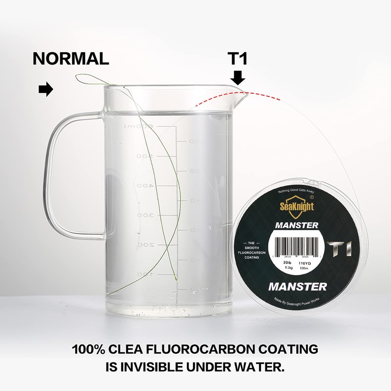 Seaknight T1 Fluorocarbon Single String Fishing Line Fluorocarbon Coated 100