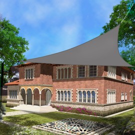 Greenbay - Triangle 2 x 2 x 2 m Garden UV-Resistant Awning, Sun Protection, Breathable Shade Sail for Balcony and Patio (Anthracite)