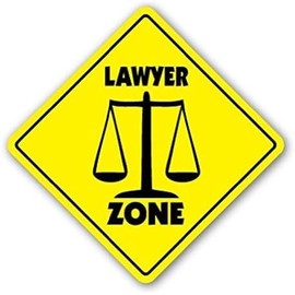 Lawyer Zone Sign Xing Gift Novelty Law Legal Torts Court Judge Gavel - Sticker Graphic - Auto, Wall, Laptop, Cell Sticker
