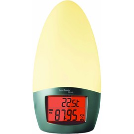 Technoline, WT 493 Radio Alarm Clock, White/Grey, 9.5 x 9.5 x 19.5 cm