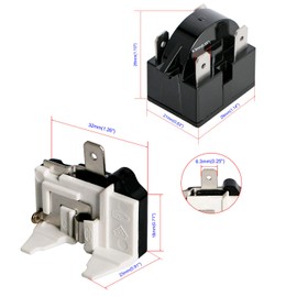 Aopin 4 Pin 1/2HP 375W 12 Ohm Thermal Overload Protector + Refrigerator PTC Start Relay, Replacement Part for Car Refrigerator, Portable Freezer 1Pcs
