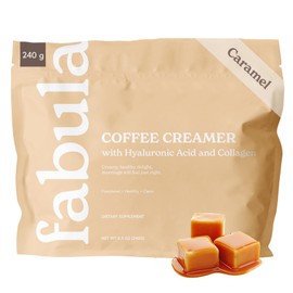 Fabula Collagen Creamer for Coffee with Hyaluronic Acid, MCT Oil, made with Organic Coconut Milk, Caramel Flavored, 8.5 OZ