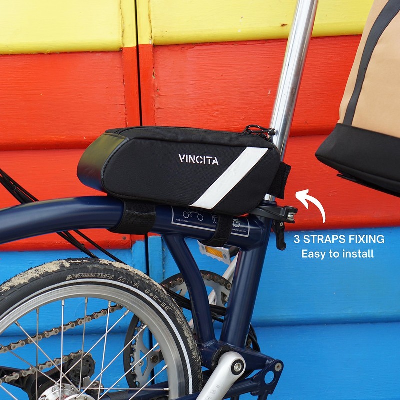 Vincita VOYAGE Frame Bag for Brompton Bike (Black, Small) -