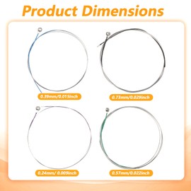 XLIUAX 8 pcs Viola Strings, Dominant Violin Strings 4/4 Full Set Guitar String Cello String Carbon Steel Core for Universal Instruments C Plated Ball End Chromium Wound