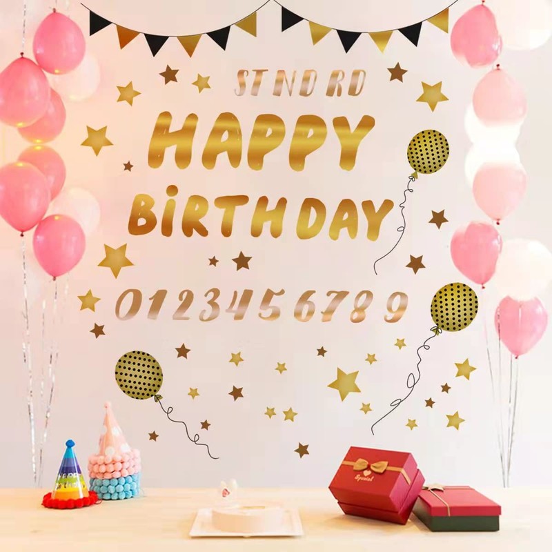 Fujitoya M0428 Wall Sticker Birthday Balloons Children's Room Baby Decoration