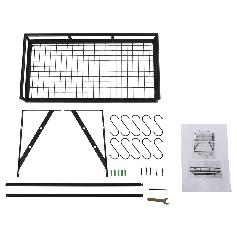 DYRABREST 24 Inch Wall Mounted Pot Rack with 10 Hooks,