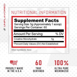 Purus Labs Foundation Series Creatine Powder | 100% Ultra Pure Micronized Creatine for Strength, Mass, Power, Recovery | 60 Servings (Unflavored)