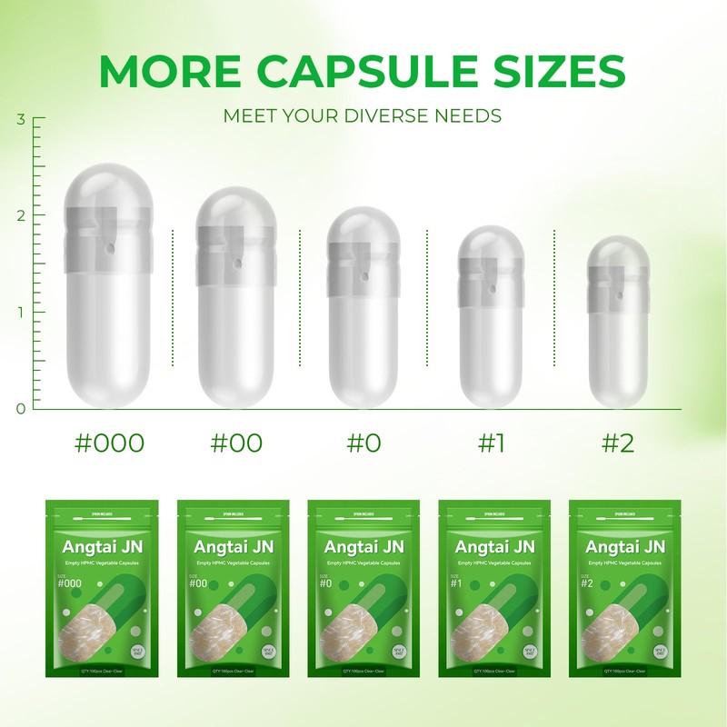 AngtaiJN Empty Vegan Capsules Size 0 Clear Empty Capsules for