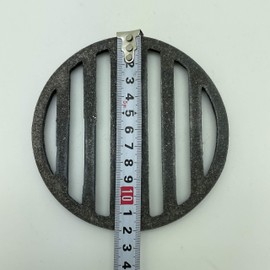 【TFS】 Flat Fire Pan 12 cm 4 inches for Charcoal Brazier, Break-resistant Cast Iron Cooking Grate for Stovetop, Taisei Industry Charcoal Brazier