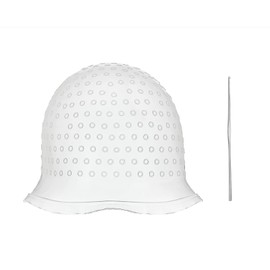 Kanpari 穴あけセルフタイプ ヘアカラー キャップ ハイライトキャップ メッシュキャップ ハット カラーリング シリコン メッシュ スタイリング 髪染め ヘアサロン ハイライト ブリーチ セルフカラー メンズ レディース かぎ針付き