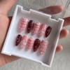 10 Pcs Press on Nails Medium Almond Fake Nails, 3D