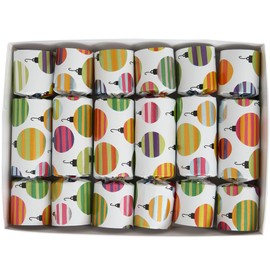 Tree Ornaments Christmas Party Favors - Set of 6 Decorative Party Favors, Each Containing a Tissue Crown, Motto, and Miniature Tree Ornament