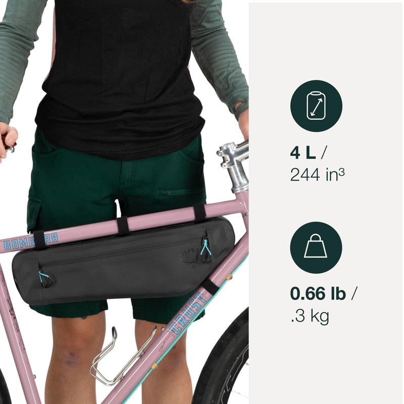 Osprey Escapist Unisex Biking Frame Bag, Black, Small