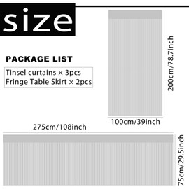 5pcs Red Party Decoration Set,Red Tinsel Foil Fringe Curtains Streamers Backdrop and Red Fringe Table Skirt for Christmas,Valentines Day,New Years,Birthday Party Decorations