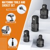 Impact Socket Adapter and Reducer Set,1" to 1/2" Impact Adapter