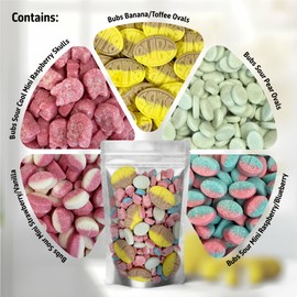 Bubs Swedish Candy Mix | Viral TikTok Sour & Sweet Vegan Candy Sampler | Includes Banana Toffee, Sour Pear, Raspberry Skulls & More | 100% Gelatin-Free Scandinavian Treats