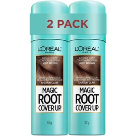L'Oreal Paris Hair Color Root Cover Up Temporary Gray Concealer Spray Light Brown (Pack of 2) (Packaging May Vary)