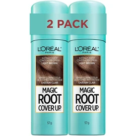 L'Oreal Paris Hair Color Root Cover Up Temporary Gray Concealer Spray Light Brown (Pack of 2) (Packaging May Vary)