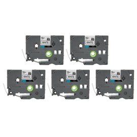 5 Pcs Label Maker Tape Black On White 12mm Width 8m Length Waterproof Printer Label Maker Tape for P Touch for PT D210