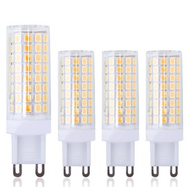 KIMROO 10W G9 LED Bulbs (4 Pack)-102 LEDs 2835 SMD 80W Halogen Enquivalent G9 Bi-Pin Ceramics Base AC110V Dimmable 3000K Warm White 10W G9 LED Bulbs for Home Lighting, Ceiling Fan (Warm White)