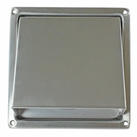 SPARES2GO Stainless Steel Cowled External Extractor Wall Vent Outlet with Cushioned Non Return Flap (100mm, 4")