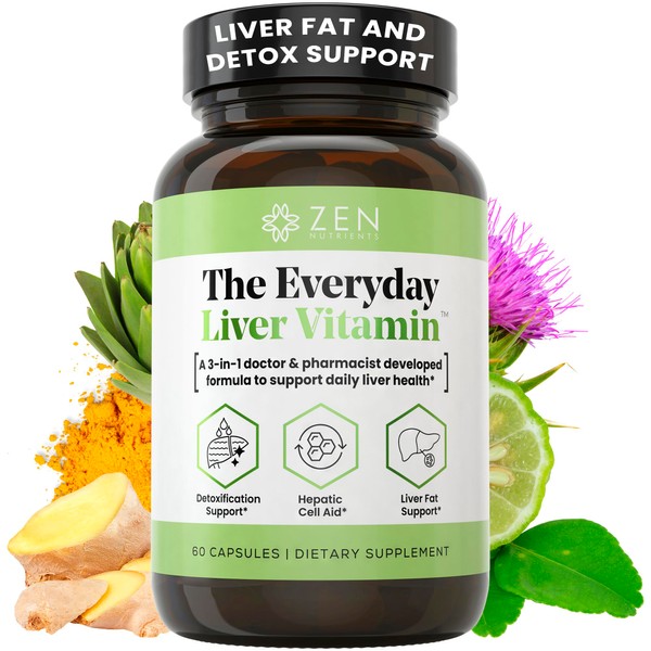 The Everyday Liver Vitamin - Liver Cleanse Detox & Repair with Organic Milk Thistle, Dandelion Root, BergaCynFF & Artichoke Extract for Liver Health - Fatty Liver Support Supplements