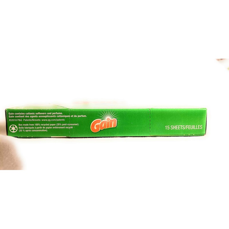 Gain Dryer Sheets 15 Count Box Original Scent Great for