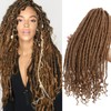 Straight Goddess Faux Locs With Curly Ends Ombre Braiding Locs