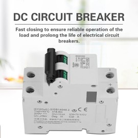 2P C65H-DC 250V DC Miniature Circuit Breaker DIN Rail Photovoltaic Switch for Solar Panels Grid System White(40A)