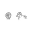 14k Solid Gold Love Knot Stud Earrings with Cubic Zirconia