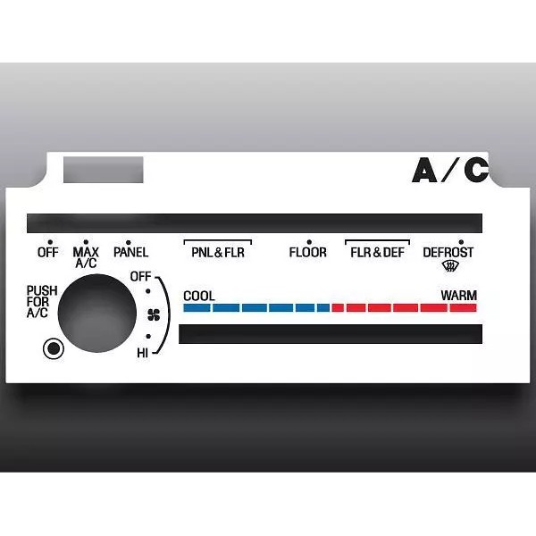 Whitegauges.net 1993-1994 Ford Ranger White Heater Control Switch Overlay HVAC