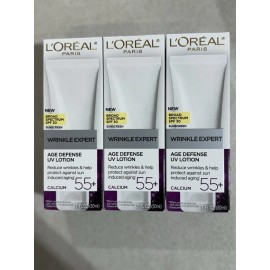 L'Oréal Pack Of 3 L'Oreal Paris Wrinkle Expert .Spf 30 Age Defense UV Lotion. Calcum 55+
