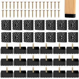 BieMian Pack of 20 Screwable Rubber Feet, Furniture Feet, Rubber Feet, Black, Rubber Buffer with Screws, Foot Caps for Garden Chairs, Table, Chair, Furniture (3 x 3 x 1 cm)