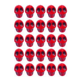 Mandala Crafts 25 PCs 14mm Red Howlite Carved Skull Beads for Jewelry Making - Small Skull Charms - Bulk Skeleton Beads