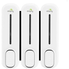 Dolphy Wall Mount Soap Dispenser 300ml (Pack of 3) | White | Manual ABS Plastic | for Liquid Soap, Shampoo, Conditioner, Lotion | Durable, Easy Refill | Bathroom