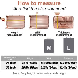 Mulaibdin Transparent Suitcase Protective Cover, PVC Suitcase Covers, Travel Suitcase Protective Cover, Luggage Cover, Scratch Protection, Dust Cover for Luggage, transparent, simplicity