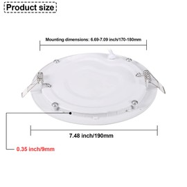 NRGDILY LED Recessed Spotlight, 230 V, Flat, Round Recessed Spotlights, 15 W, 1350 lm, Cool White, 6500 K, Recessed Ceiling Spot for Office, Kitchen, Living Room, Set of 2