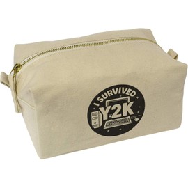 'I Survived Y2K' Canvas Wash Bag/Makeup Case (CS00044565)